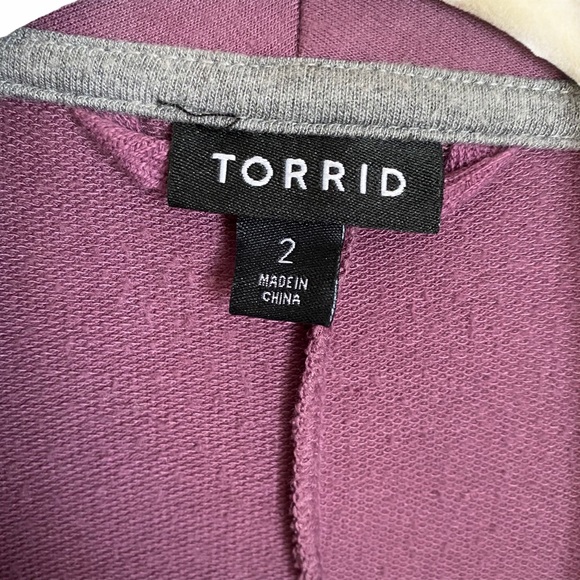 Torrid French Terry Jacket Long Sleeve Purple 2 - Picture 7 of 9